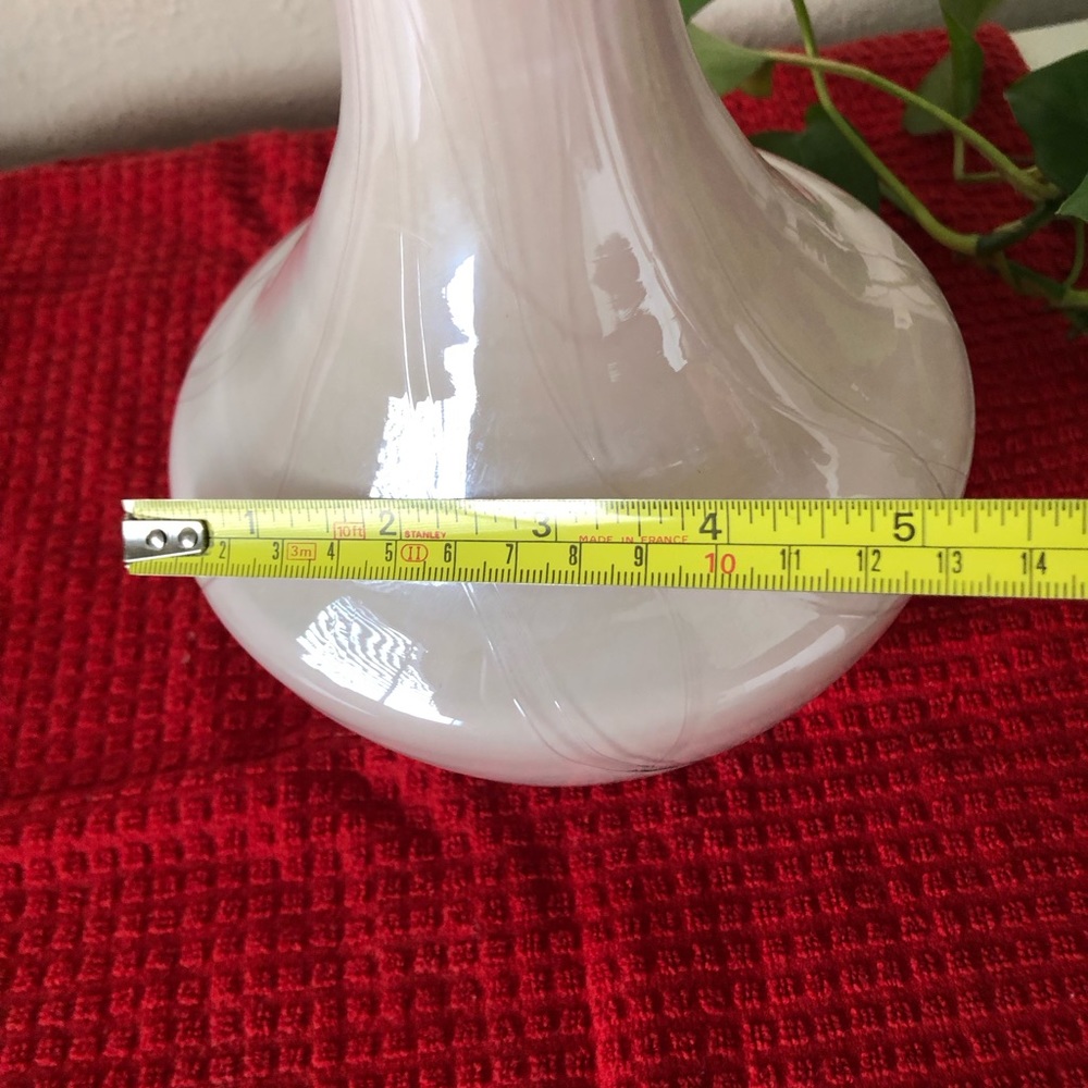Vintage Pink Iridescent Luster Art Glass Vase - Picture 11 of 11